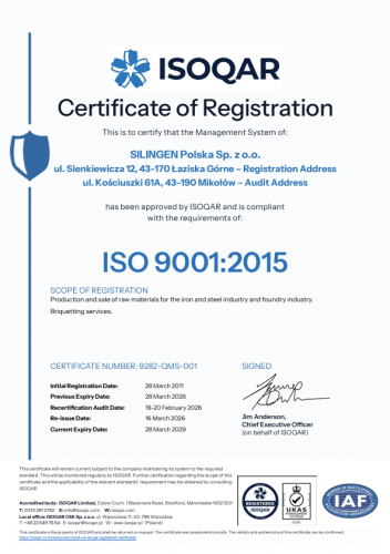 Alcumus ISOQAR Certificate